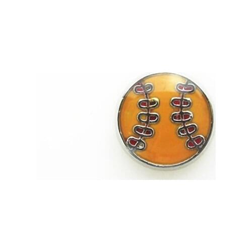 Hot Selling 30pcs Orange Baseball Floating Charms Living Glass Memory Lockets Pendants Charm DIY Jewelry Accessory Charms