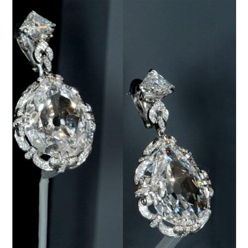 Huitan Gorgeous Bridal Drop Earrings for Wedding Brilliant Cubic Zirconia Elegant Engagement Accessories Womens Fashion Jewelry