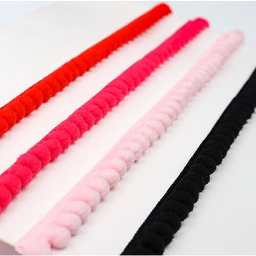 JOJO BOWS 5y Colorful Solid Soft Ropes With Small Balls Home Textile Materials DIY Crafts Supplies Apparel Sewing Materials