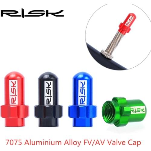 RISK Lightweight Aluminum Alloy MTB Road Bike Bicycle Tire Gas Nozzle Caps FV AV Presta Schrader Valve Cap Dust Cover 2pcs/box