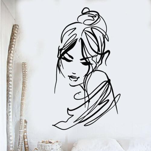 Beauty Sexy Woman Sketch Drawing Fashion Wall Sticker Vinyl Home Decor Teens Room Bedroom Dorm Wall Decals Removable Mural 4125