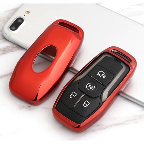 Red Soft Protective key Case Shell Cover for Ford Taurus Lincoln MKZ MKC MKX