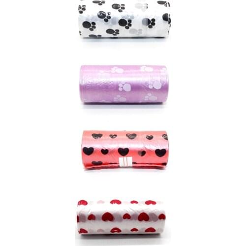 1 Roll Pet Dog Waste Poop Bag Poo Printing Clean-up Bag Outdoor Home Garbage Bag Carrier Pet Supplies