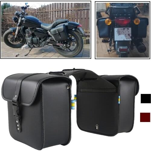 Motorcycle PU Leather Saddlebag Luggage Tool Bags For Harley Sportster XL883 1200 Cafe Racer For Yamaha TMAX530 For BWM R1200GSA