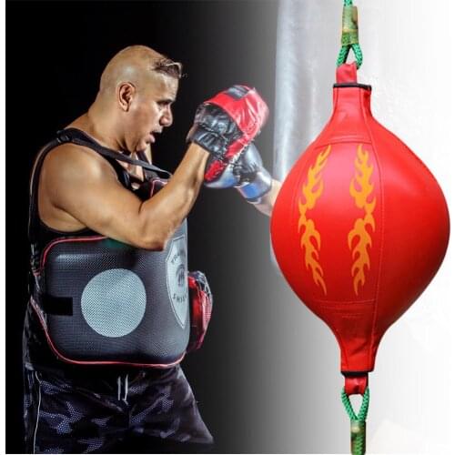 Faux Leather Boxing Ball Fitness Muay Thai Bodybuilding Inflation Speed Punching Ball MMA Fitness Sports Training Equipment