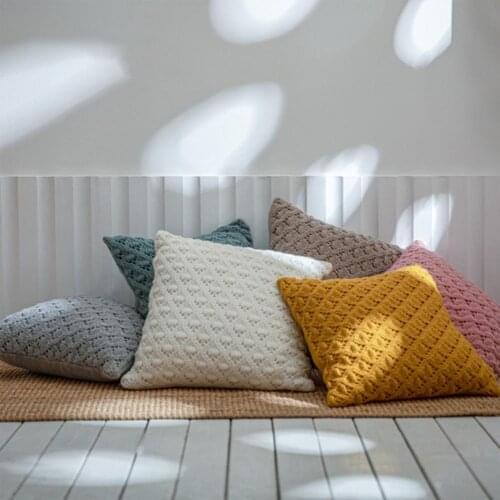 Throw Pillow Cover Home Decorative Pillowcase Sofa Cafe Soft Acrylic Fiber Single Sided Printing Square Cushion Covers 45*45cm