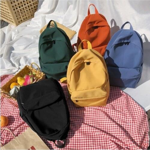 2020 new ins candy color backpack waterproof nylon double elementary and middle school student school bag leisure travel outdoor