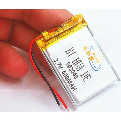 Polymer battery 600 mah 3.7 V 503040 smart home MP3 speakers Li-ion battery for dvr,GPS,mp3,mp4,DVD power bank,speaker