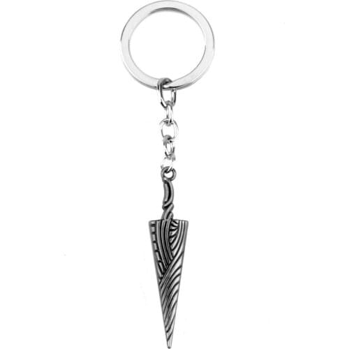 Hollow Knight Metal Keychain Spike Shape 6.3cm Pendant Necklace For Men Black Rope Chains Necklace Jewelry Wholesale