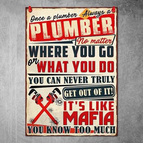 Canvas Poster Once A Plumber Always A Plumber Wall Art Painting Posters and Prints Nordic Wall Pictures for Home Decor No Frame