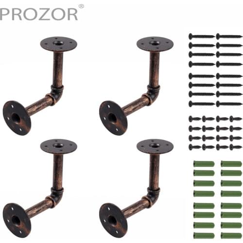 Proster 4Pcs Tube Rack Industrial Shelf for Bookshelf Floating Shelf Plumbing Hose Scaffolding Board 13X13cm Pipe Rack bracket