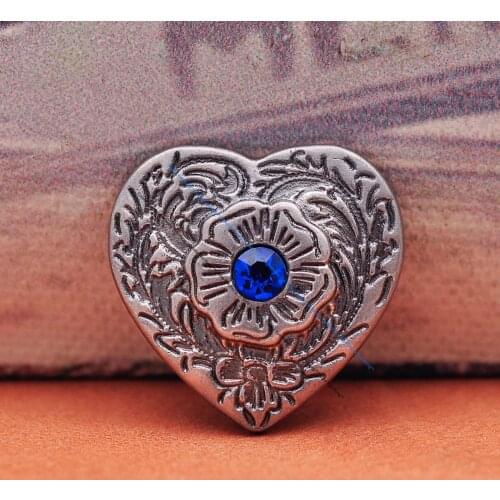 10X Horse Saddle Western Cowboy Bridle Beauty Love Heart Flower Blue Rhinestone Crystal Leathercraft Concho Rivetback