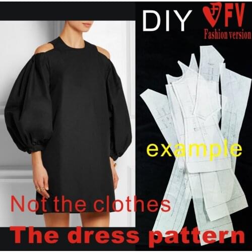 Dresses Sewing Pattern Template Cutting drawing Clothing DIY ((Not selling clothes)) BLQ-202
