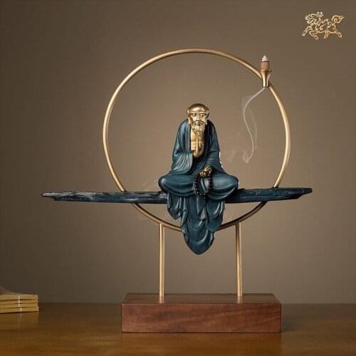 2021 high grade Buddhist Taoism DAMO ZUSHI Buddha statue Handmade bronze Sculpture decorative BUDDHA Art Talisman bless safe