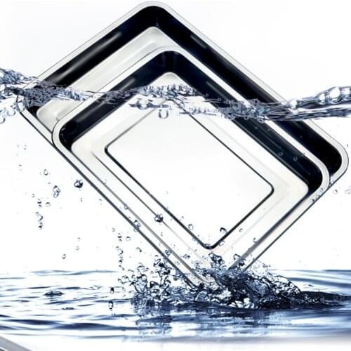 Stainless Steel Plate Food Tray BBQ Dishes Platos Dinner plates Vajilla Kitchenware Steamed Food Plate Baking Pan Food Container