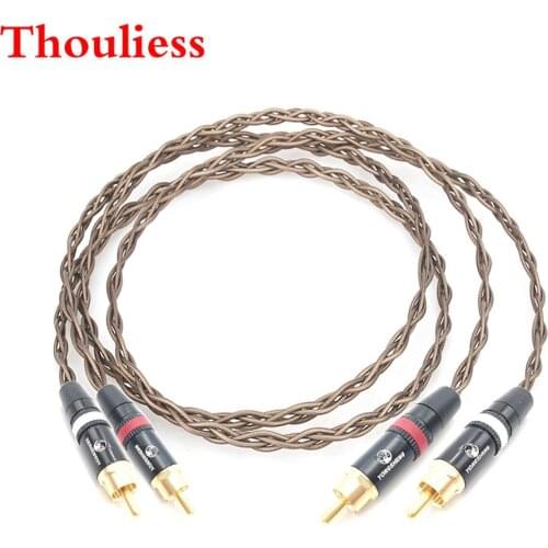 Thouliess HIFI 2 RCA Male to 2 RCA Male Audio Cable Nordost Odin Single Crystal Silver Double RCA Interconnect Signal Cable Wire
