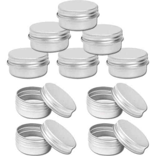PACK of 25 - 15ml Aluminium Tin Large Make up Candle Pots Capacity Empty Big Cosmetic/Candle/Spice Pots/Hair Product/Sweet Tin