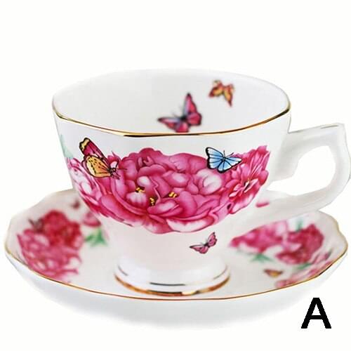 High Quality Bone Porcelain Coffee Cups Vintage Ceramic Cups On-glazed Advanced Tea Cups And Saucers Sets Luxury Gifts