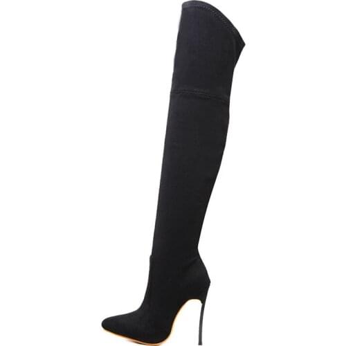 Womens shoes over-the-knee boots winter new pointed high-heeled boots thigh high boots winter boots women red bottoms
