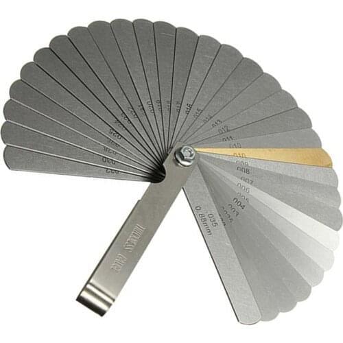 0.04-0.88mm Thickness Gage Metric Filler Gauge 89A32 32 Blades Valve Feeler Gauge Metric Gap Filler for Measurment Tool 2019 New