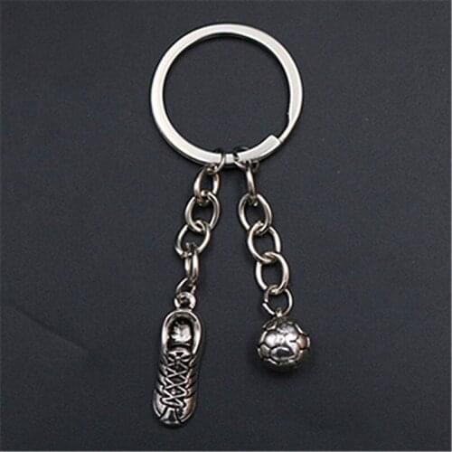 WKOUD 1pcs Creative Shaolin Football & Football Boots Alloy Pendant DIY Handmade Metal Keychain Charm Discovery A1595