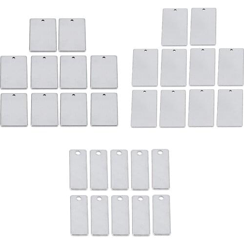 10 Pieces Metal Rectangle Blank Engraving Stamping Charms Tags Pendants Necklace Bracelet Pendants DIY Making Jewelry Gifts