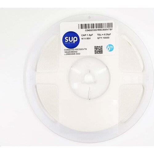 100PCS C0402C0G1R5C500NTBF Chip capacitor 0402 NPO 1.5pF 50V ±0.25PF Thickness 0.5mm