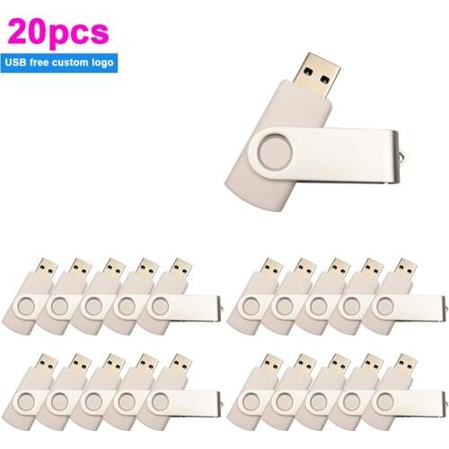 20pcs/lot Custom Logo USB 2.0 Flash Drive pen drive 4GB 8GB 16GB 32GB Pendrive 64GB Memory Stick Real Capacity U Disk Cle Usb