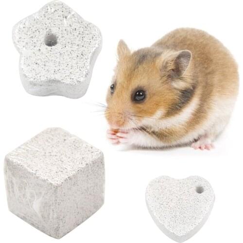 5Pcs Hamster Chew Toys Teeth Grinding Stones Volcanic Rock Block Mineral Calcium
