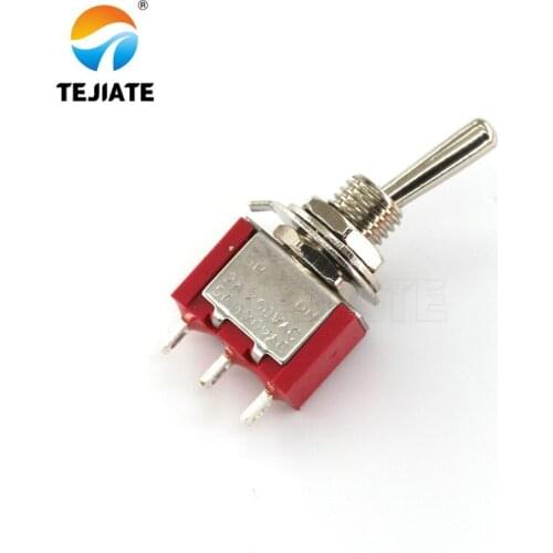 5Pcs MTS-103 Toggle Switch Miniature Switches 6MM 6A 125VAC 3A Amps 250VAC High Quality Red ON-OFF-ON 3 Position SPDT 3-Pins