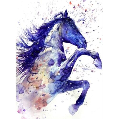 5D DIY Diamond Painting Cross Stitch Animal Horse Full square Diamond Embroidery Mosaic Home Decoration watercolor Painting L993