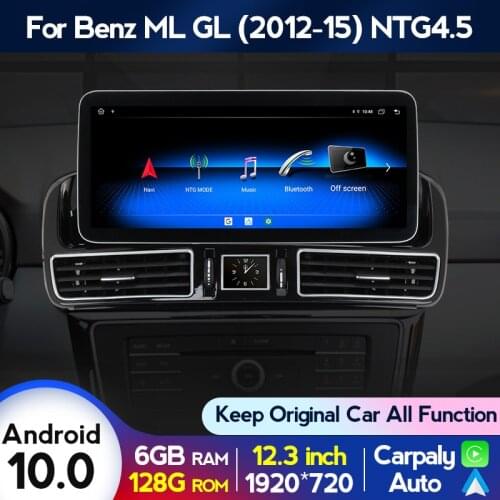 12.3inch 8Core 6G+128G Android 10.0 Car GPS Radio For Mercedes Benz ML-Class W166 GL X166 2012-2015 Multimedia Player 4GLTE Wifi