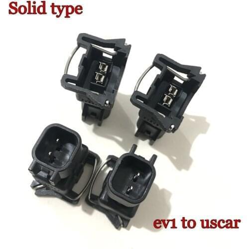 Free shipping 4pcs Solid type ev1 to uscar adaptor ev1 to ev6 ev14 for bosch fuel injector connector adaptor clip