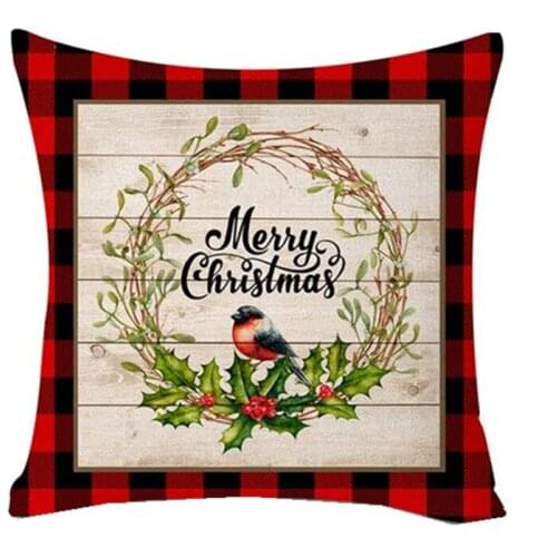 Red Printed Cushion Cover Christmas Gift Decorative Pillow Covers for Home Sofa cotton DIY Throw Pillow Cases 45*45cm