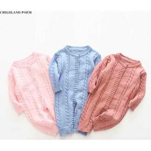 Baby Romper Jumpsuit Newborn Autumn Winter Knitted Baby Clothes Long Sleeve Infant Boys Girls Romper Baby Sweater Playsuits