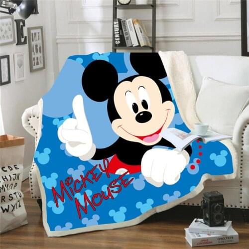 Disney Blanket 3D Mickey Mouse Printed Sherpa Fleece Blanket for Teens Adults Boys Kids Travel Blanket Blankets for Beds