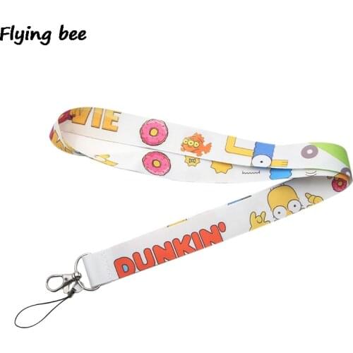 Flyingbee Cartoon funny Lanyard Phone Rope Keychains Phone Lanyard for Keys ID Card Cartoon Lanyards For Men Women X0378