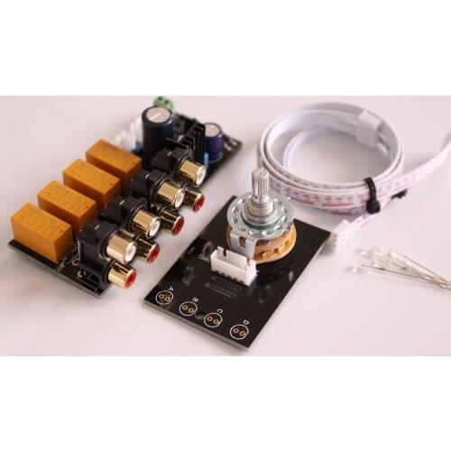 Hifi audio 4 pairs RCA input Source Selector For Audio Preamp Power Amplifier DIY Kit assembled board