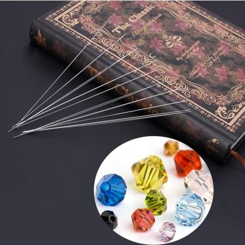 10pcs Stainless Steel Big Eye Curved Beading Needles For DIY Bracelet Necklace Stringing Beaded Needle Jewelry Tools 125*0.6mm