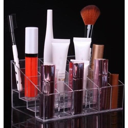 24 Grid Lipstick Box Acrylic Makeup Organizer Storage Box Lipstick Nail Polish Display Stand Holder Cosmetic Organizer Box