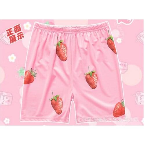 1 piece Anime Gintama Sakata Gintoki Cosplay Costume Kawaii Pink Strawberry Short Costume New pant