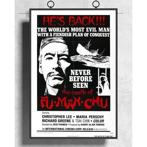 L298 THE CASTLE OF FU MAN CHU Movie NEVER BEFORE SEEN Silk Fabric Poster Art Decor Indoor Painting Gift