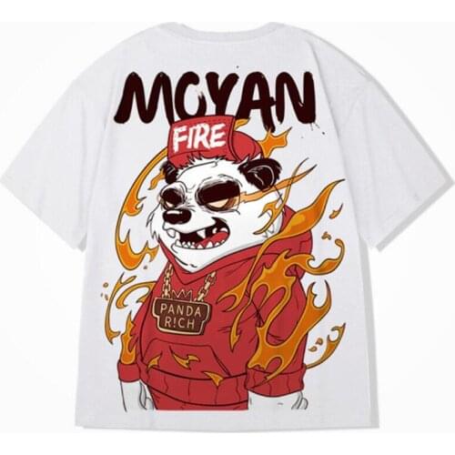 Mens T-Shirts 2021 Chinese Style Lucky Printed Short Sleeve Tshirts Summer Hip Hop Casual Cotton Tops Tees Streetwear M-5XL