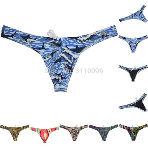 Mens Bikini Thong Swimwear Board Surf Short Trunks Contour Pouch Tangas Swimsuit