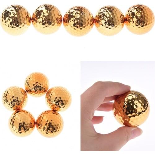 2019 Hot 1Pc/2Pcs Plated Golf Ball Fancy Match Opening Goal Best Gift Durable Construction For Sporting Events Dia About 42.7mm