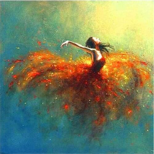 Diamond Painting Full Circle Diamond Kit Rhinestone Picture Art Craft Home Door Decoration (Dancer Girl)