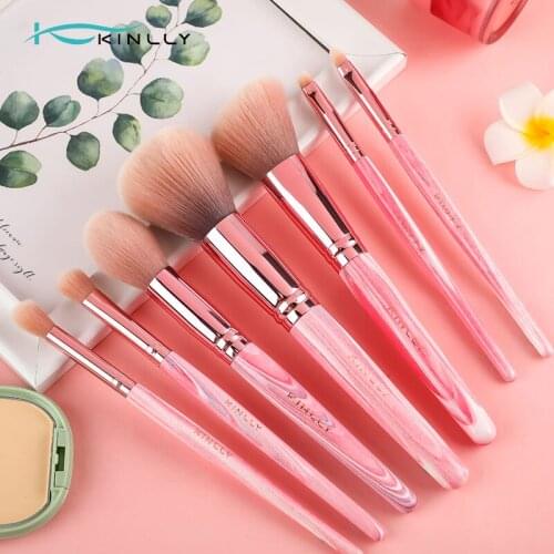 Kinlly 7pcs Makeup Brushes Set Dropshipping professional Eyeshadow Concealer Eyeliner Powder Blending Lip Cosmetic Tools