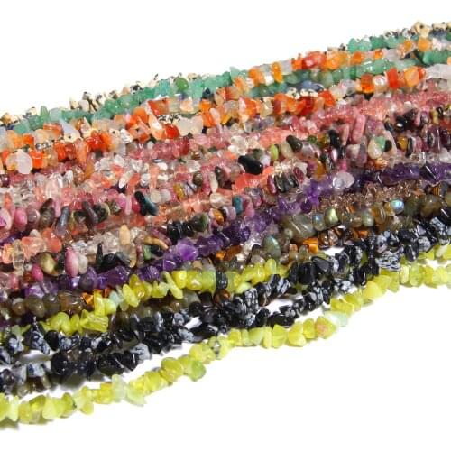 Natural Stone 5-8MM Irregular Shape Freeform Chip Bead Pink Quartz Amethysts Agates Lapis lazuli For Jewelry Making DIY Bracelet