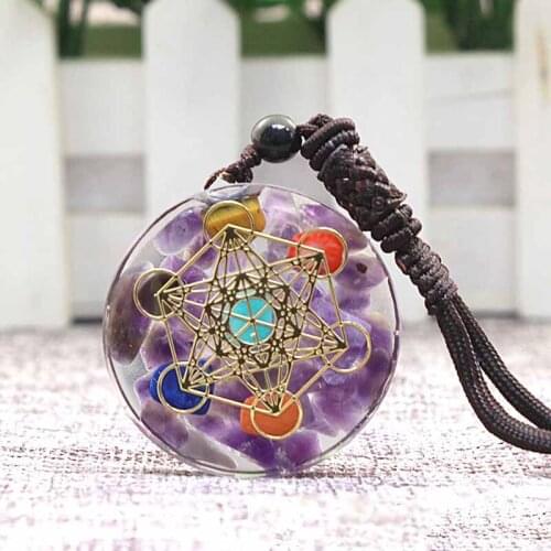 Orgonite Pendant Six Pointed Star Symbol Chakra Healing Energy Necklace Meditation Handmade Protection Crystal Necklace