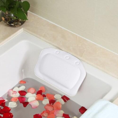 SPA Bath Pillow Cushioned Spongy Relaxing Bathtub Cushion with 3 Suction Cups Neck Bathtub Cushion Soft Headrest Bathtub